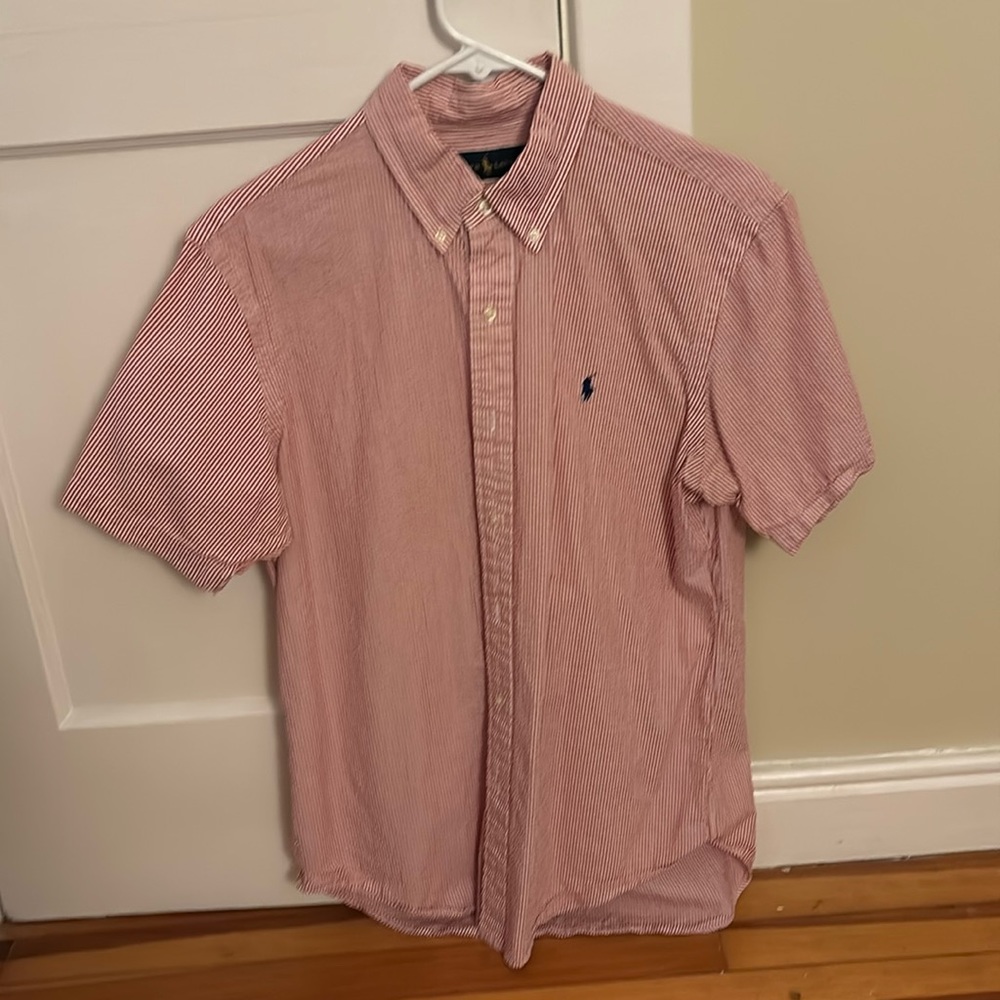 Ralph Lauren Polo Medium Seer Sucker short sleeve button down